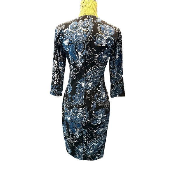 🌻 Cleo Petites Faux Floral Paisley Pattern Dress #323 - Picture 6 of 15